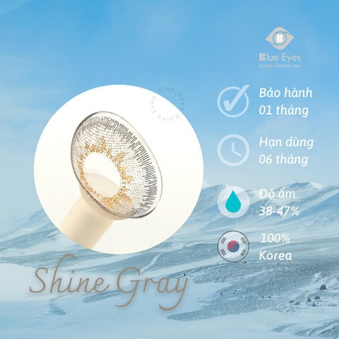 Kính áp tròng SHINE GRAY xám sáng - Lens Hàn Quốc
